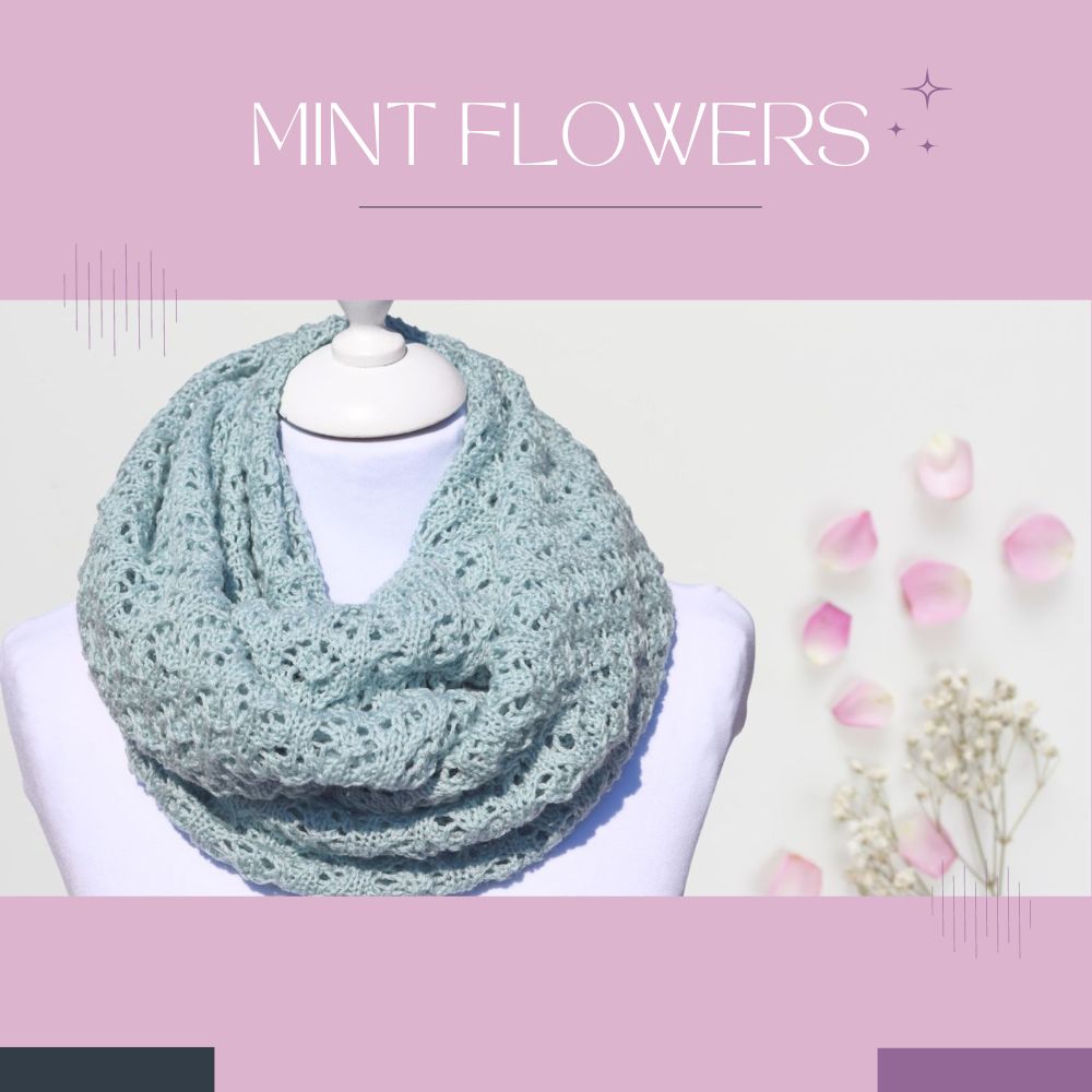 Knitting pattern MINT FLOWERS