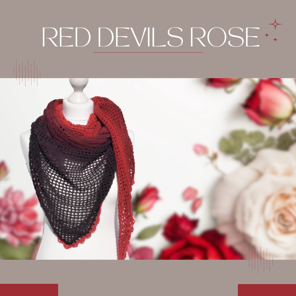 Crochet pattern RED DEVILS ROSE – Jollyknits